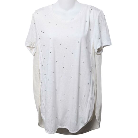3.1 Phillip Lim Tops - 3.1 PHILLIP LIM Pearl Rhinestone Embellished Silk Shirt 8